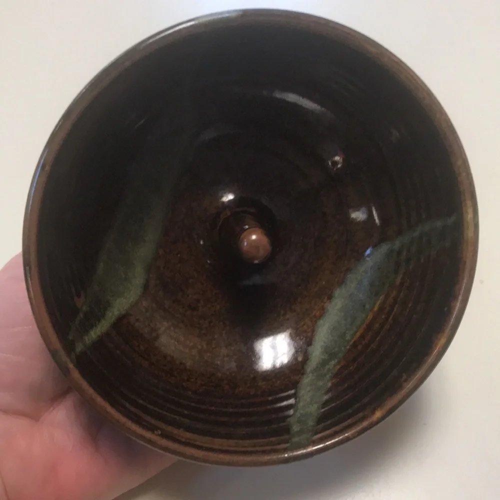 Stamped Studio Pottery Ring Holder/Apple‎ Baker